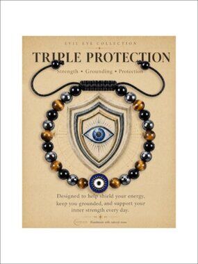 Evil Eye Bracelet Crystal Beaded Protection Healing Bracelet Adjustable